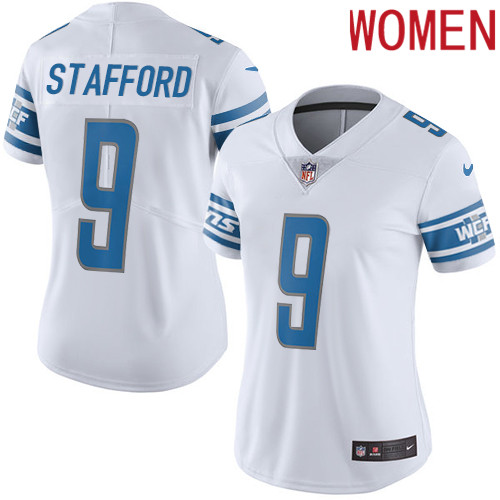 2019 Women Detroit Lions 9 Stafford white Nike Vapor Untouchable Limited NFL Jersey